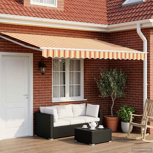 Electric Retractable Awning Multicolour 4.5 x 3 m