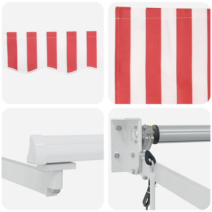Electric Retractable Awning Red and White 4.5 x 3 m