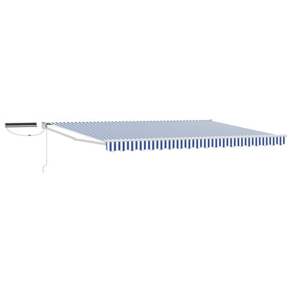 Electric Retractable Awning Blue and White 5 x 3 m