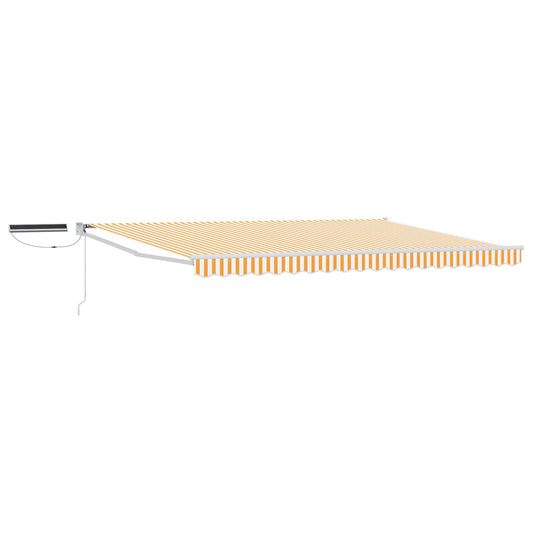 Electric Retractable Awning Orange and White 5 x 3 m