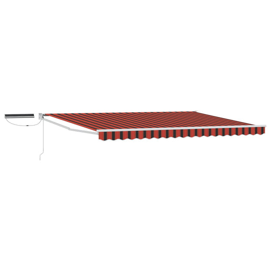 Electric Retractable Awning Orange, Brown and White 5 x 3 m
