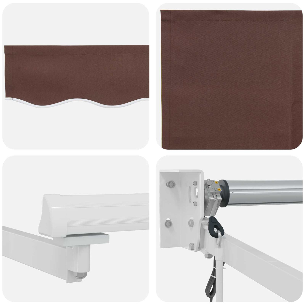 Solar Electric Awning 5 x 3 m Brown 100% Polyester