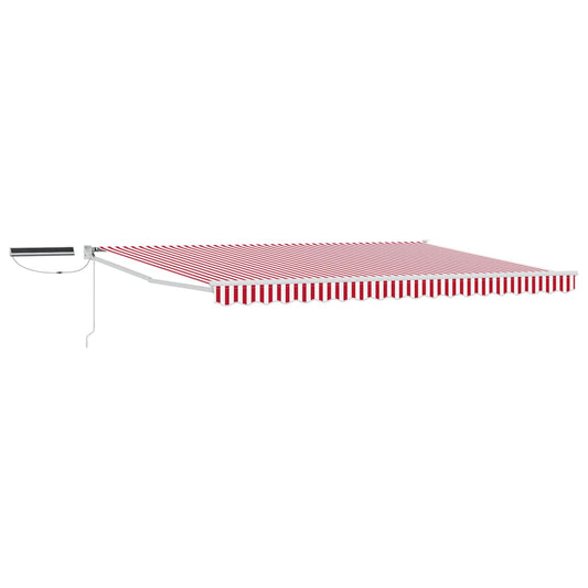 Electric Retractable Awning Red and White 5 x 3 m