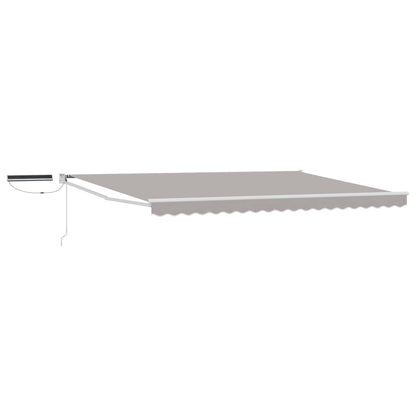 Electric Retractable Awning Light Grey and White 5 x 3 m