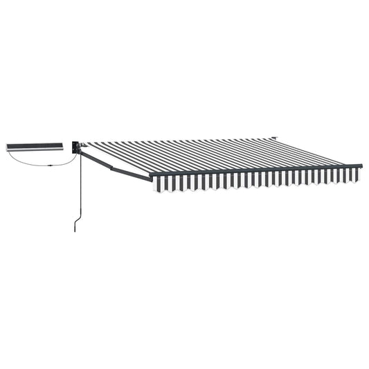 Electric Retractable Awning Anthracite and White 3.5 x 2 m