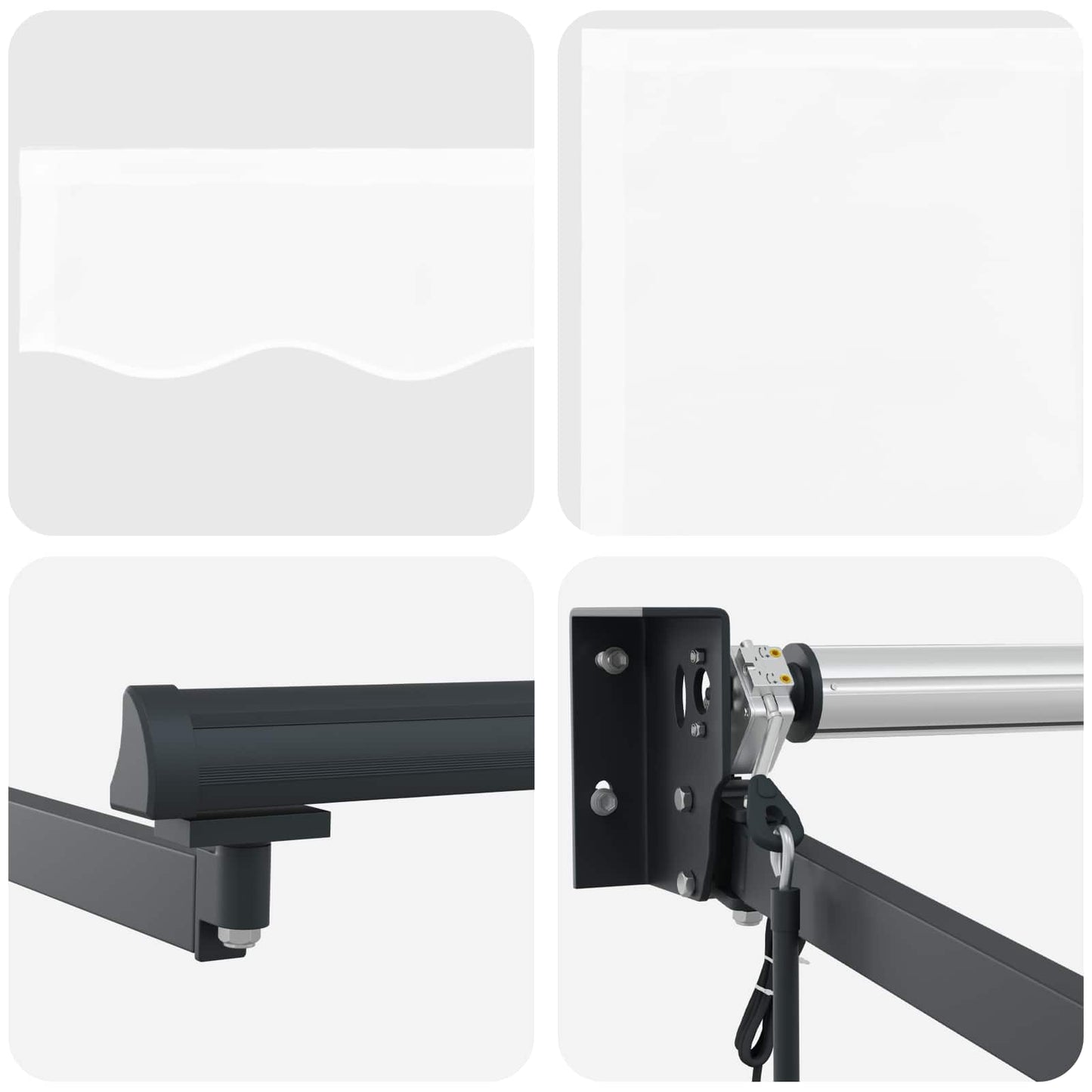 Electric Retractable Awning White and Anthracite 3.5 x 2 m