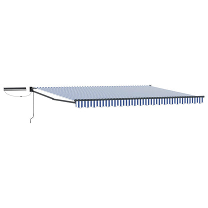 Electric Retractable Awning Blue, White and Anthracite 4 x 2 m
