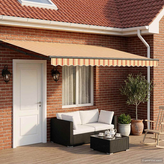 Electric Retractable Awning Multicolour 4 x 2 m