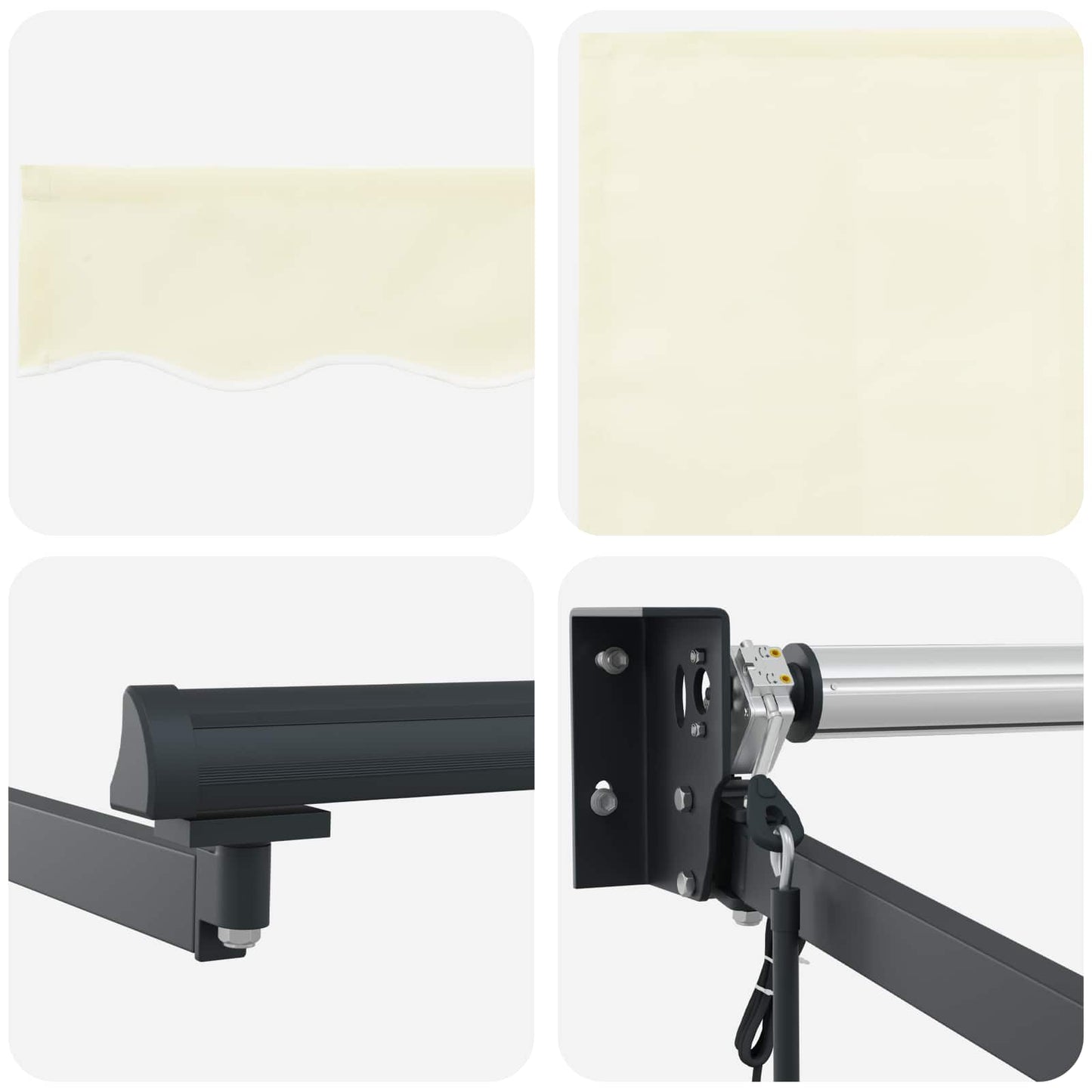 Electric Retractable Awning Cream and Anthracite 3 x 2.5 m