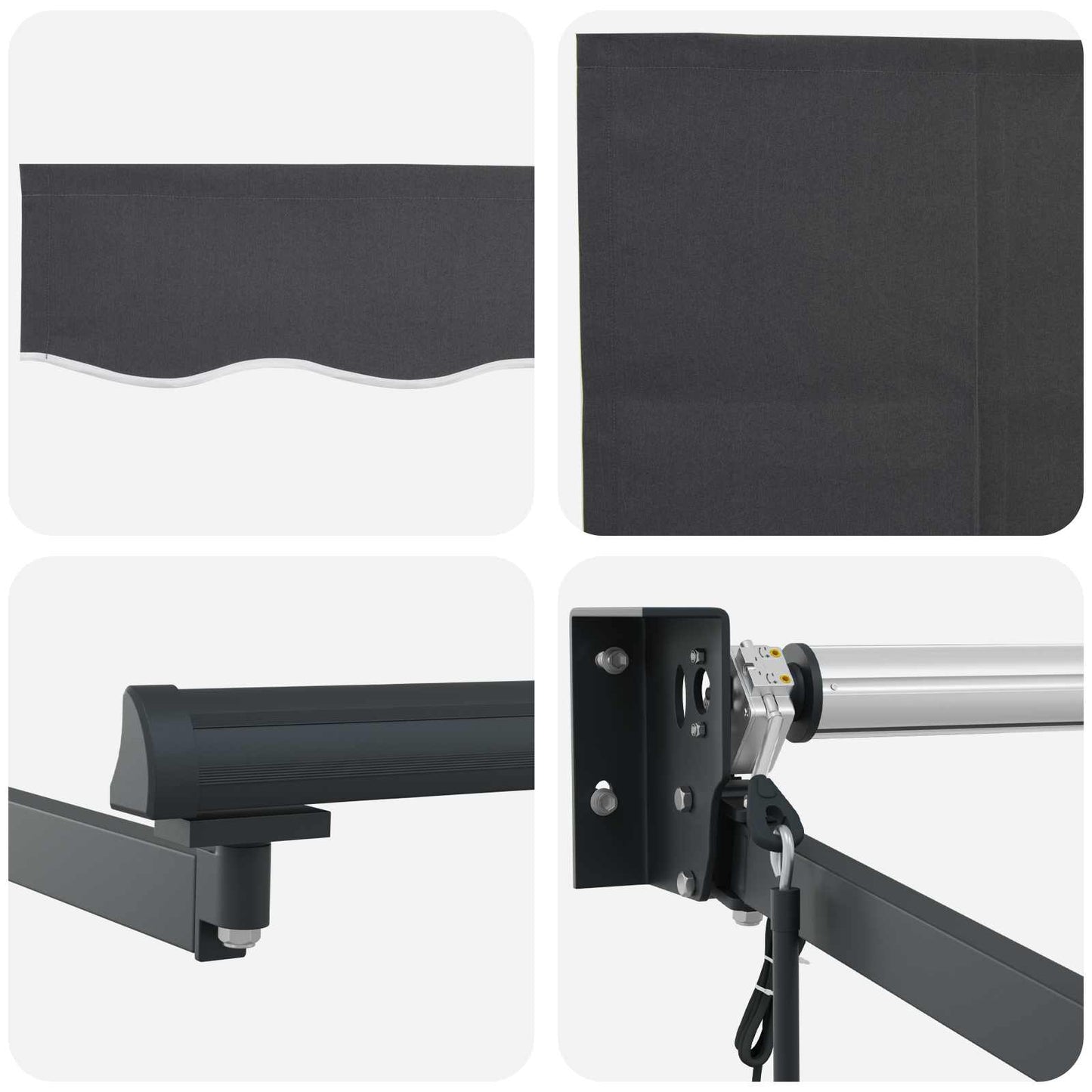 Electric Retractable Awning Anthracite 3 x 2.5 m