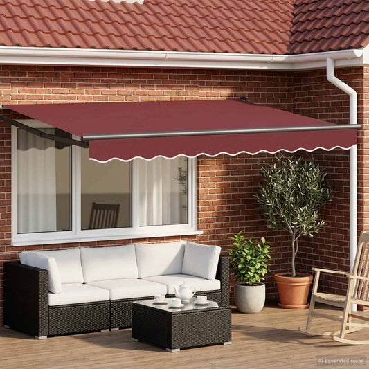 Electric Retractable Awning Burgundy and Anthracite 3 x 2.5 m