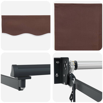 Electric Retractable Awning Brown and Anthracite 3 x 2.5 m