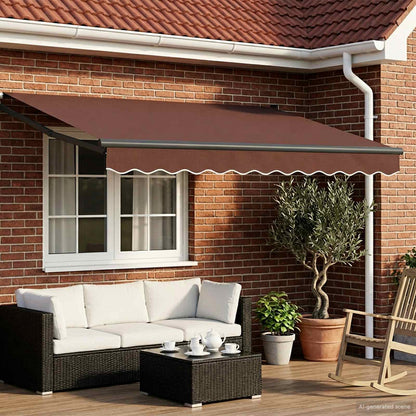 Electric Retractable Awning Brown and Anthracite 3 x 2.5 m