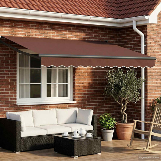 Electric Retractable Awning Brown and Anthracite 3 x 2.5 m
