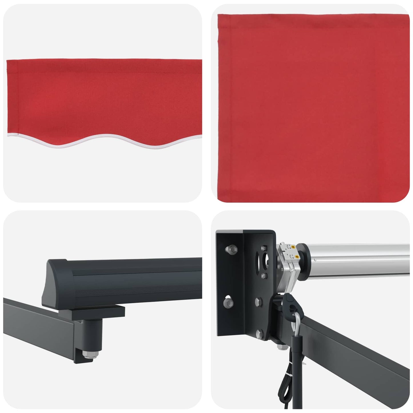 Electric Retractable Awning Red and Anthracite 3 x 2.5 m