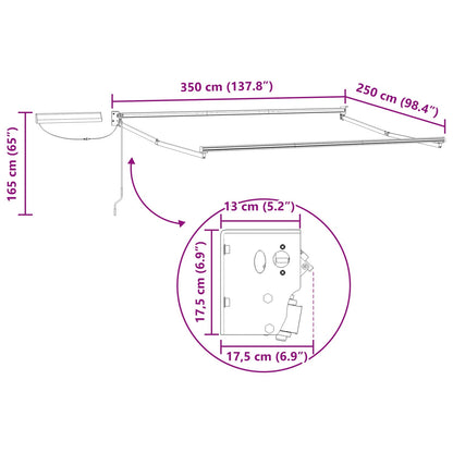 Electric Retractable Awning Brown and Anthracite 3.5 x 2.5 m