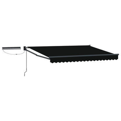 Solar Electric Awning 3.5 x 2.5 m Black 100% Polyester
