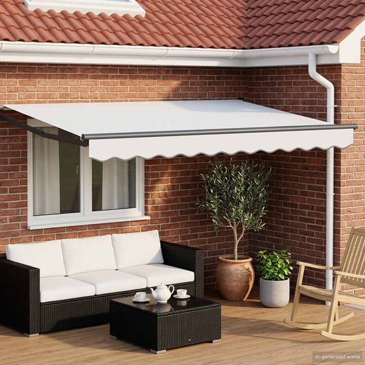 Electric Retractable Awning White and Anthracite 3.5 x 2.5 m