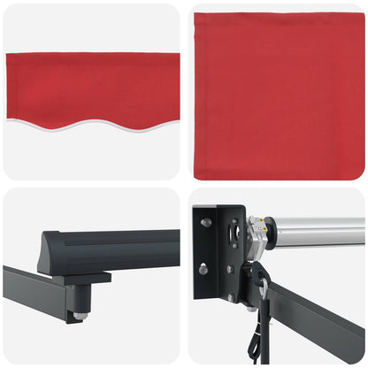 Electric Retractable Awning Red and Anthracite 3.5 x 2.5 m