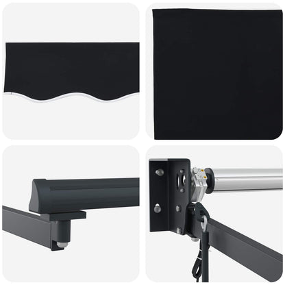 Electric Retractable Awning Black and Anthracite 4 x 3 m