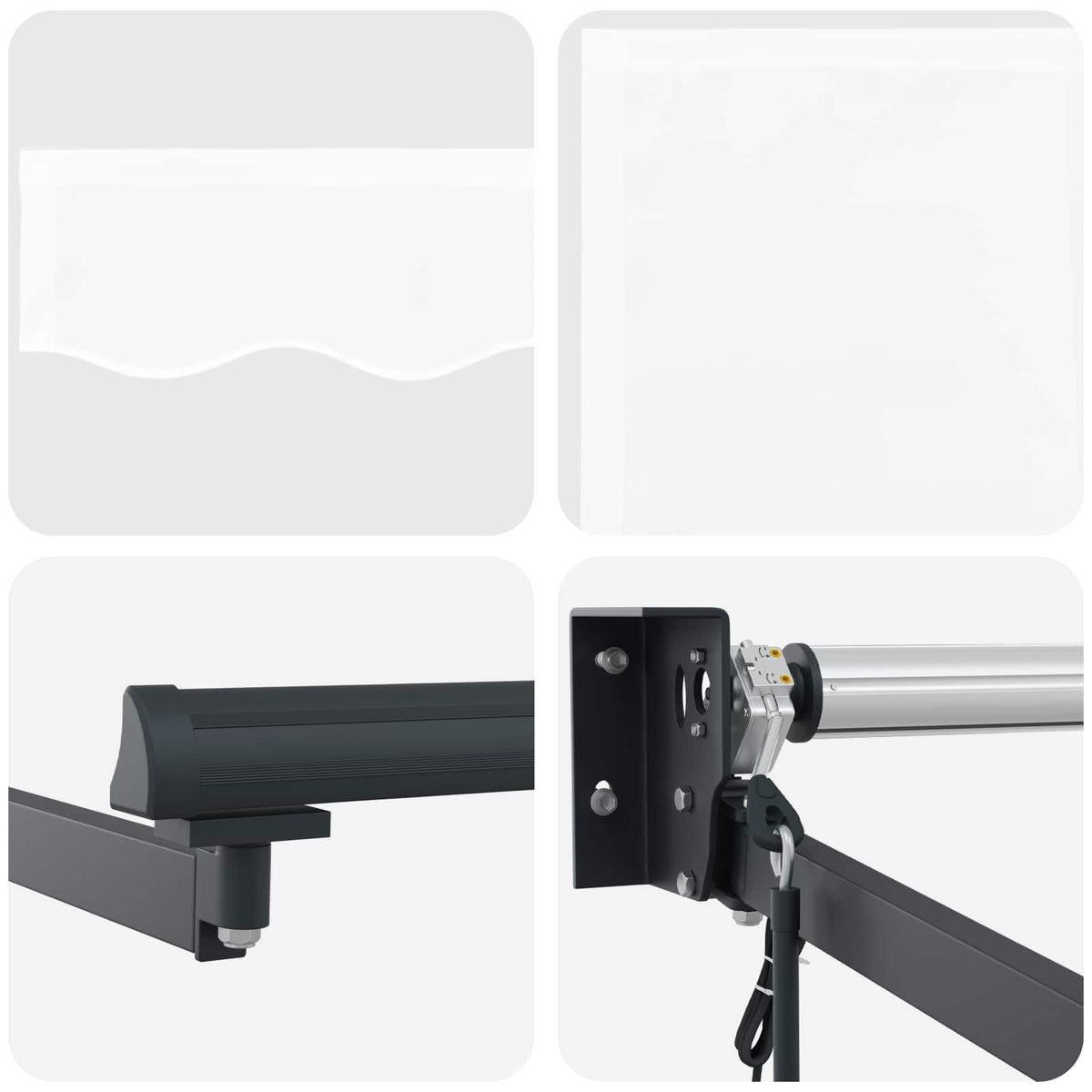 Solar Electric Awning 4 x 3 m White 100% Polyester