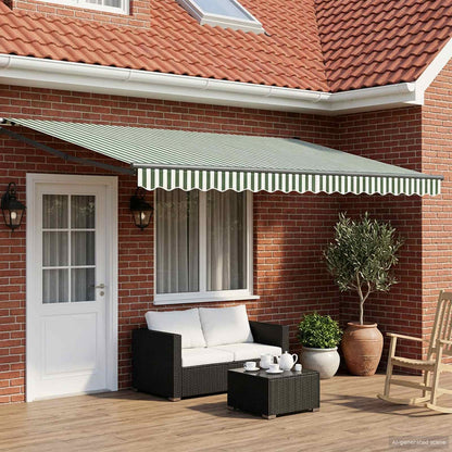 Electric Retractable Awning Green, White and Anthracite 4 x 3 m