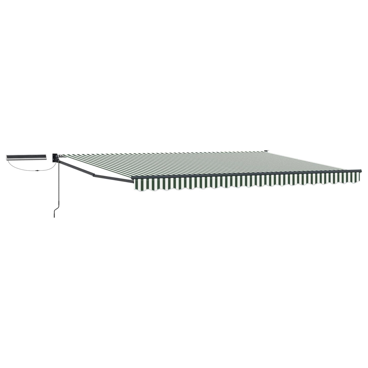 Solar Electric Awning 4 x 3 m Green and White Stripe