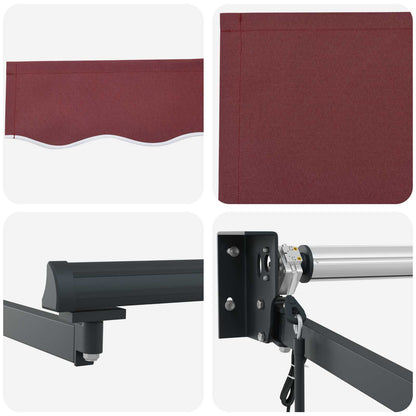 Electric Retractable Awning Burgundy and Anthracite 4.5 x 3 m