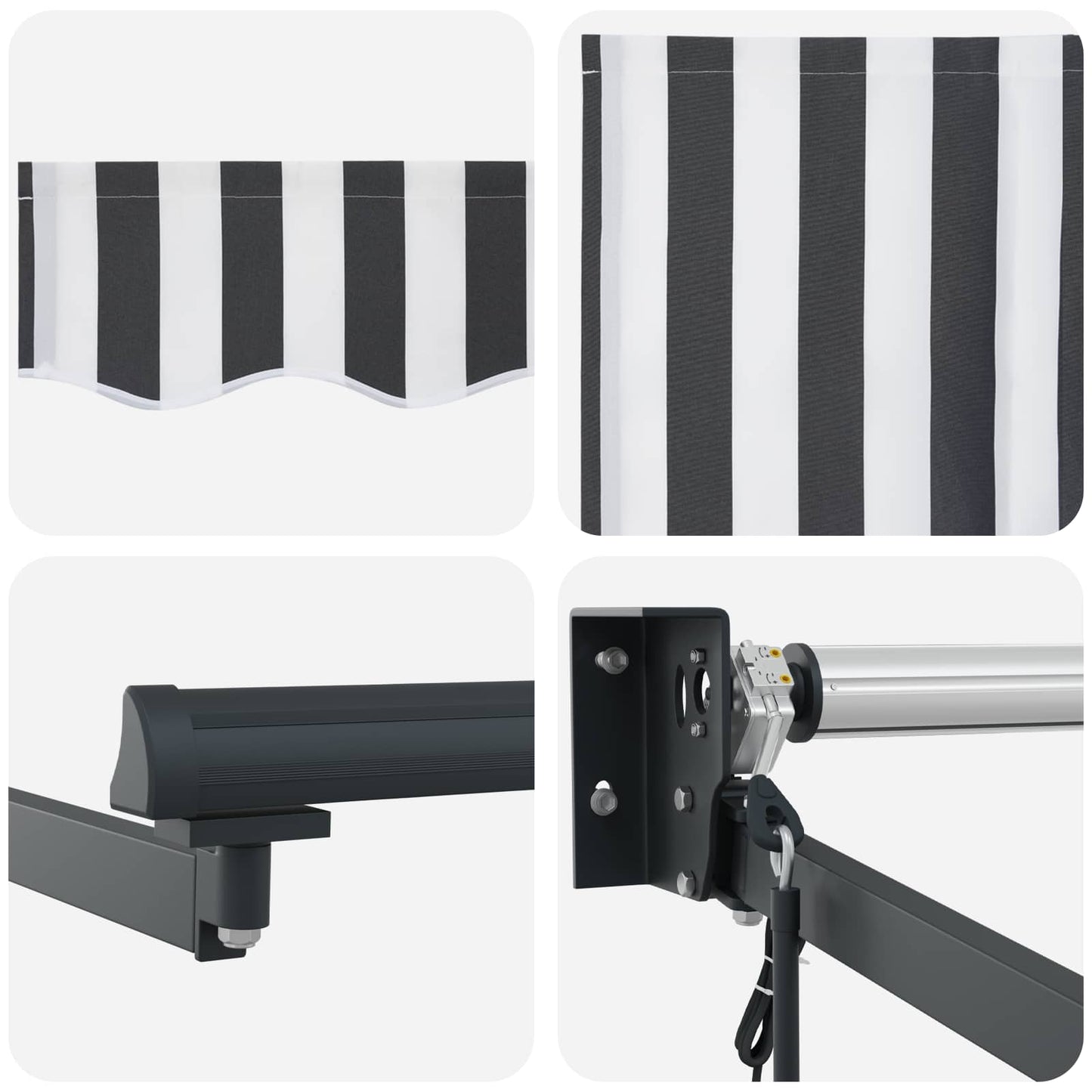 Electric Retractable Awning Anthracite and White 4.5 x 3 m