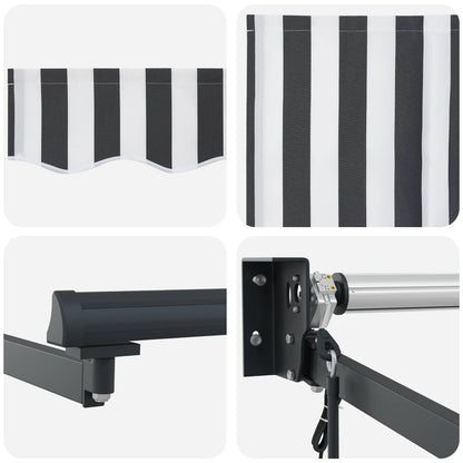 Electric Retractable Awning Anthracite and White 4.5 x 3 m