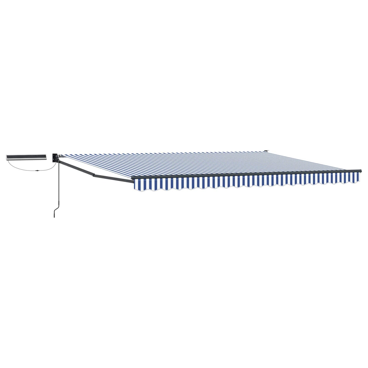 Electric Retractable Awning Blue, White and Anthracite 5 x 3 m