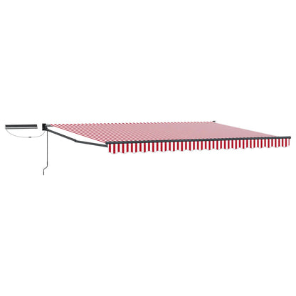 Electric Retractable Awning Red, White and Anthracite 5 x 3 m