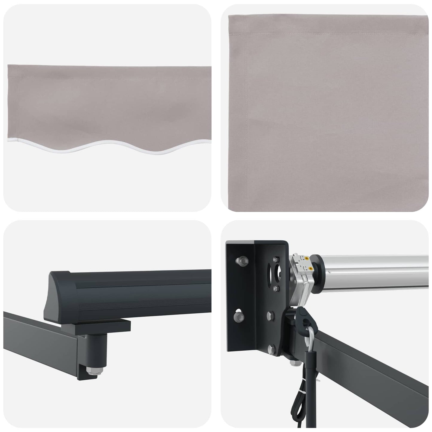 Electric Retractable Awning Light Grey and Anthracite 5 x 3 m