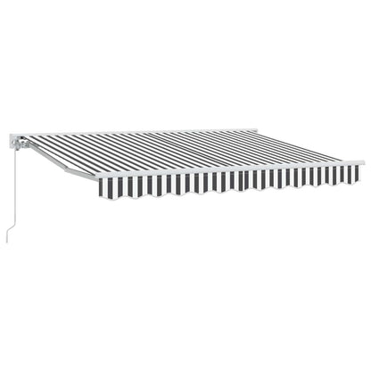 Manual Retractable Awning Anthracite and White 3 x 2.5 m