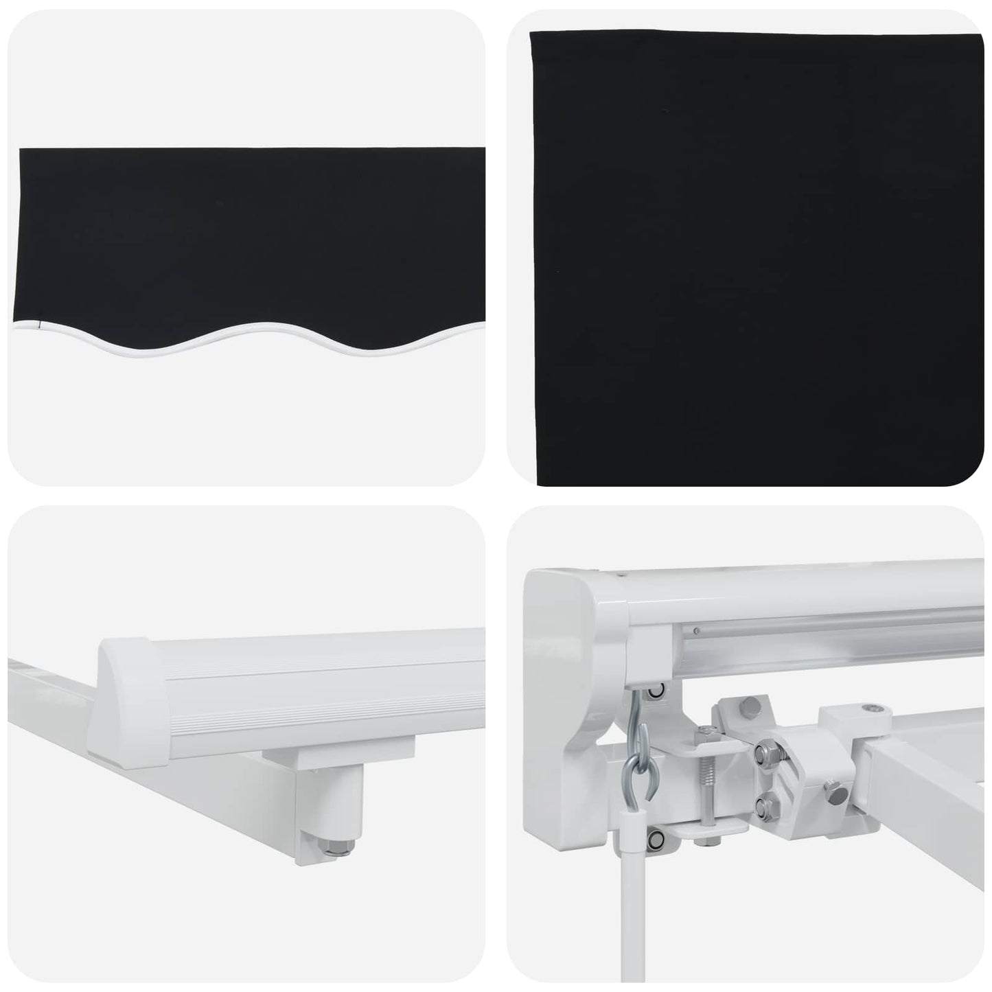 Manual Retractable Awning Black 3 x 2.5 m