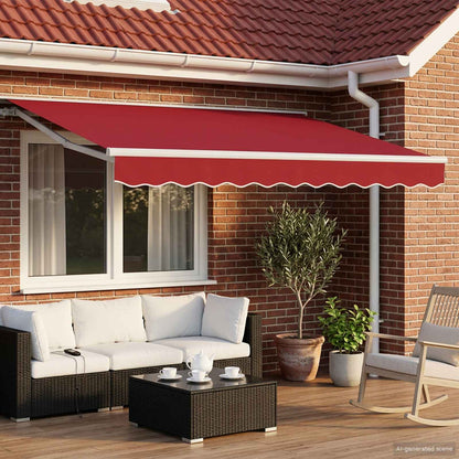 Manual Retractable Awning Red 3 x 2.5 m