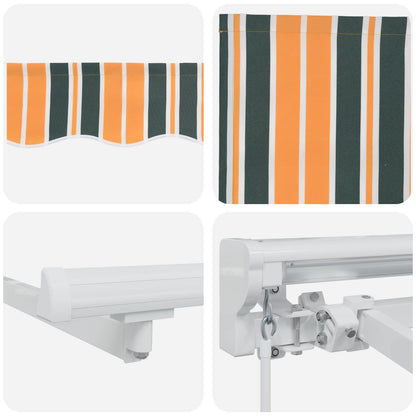 Manual Retractable Awning Green and Yellow 3 x 2.5 m