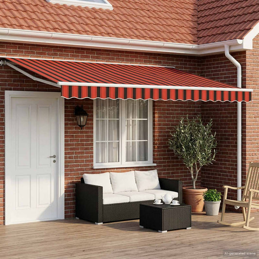 Manual Retractable Awning Orange, Black and Yellow 4 x 3 m
