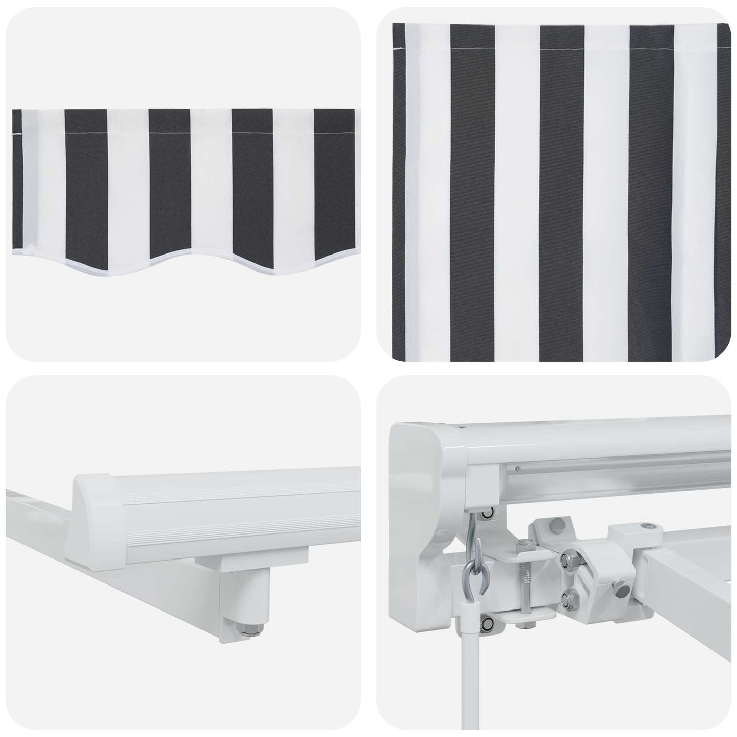 Manual Retractable Awning Anthracite and White 4 x 3 m