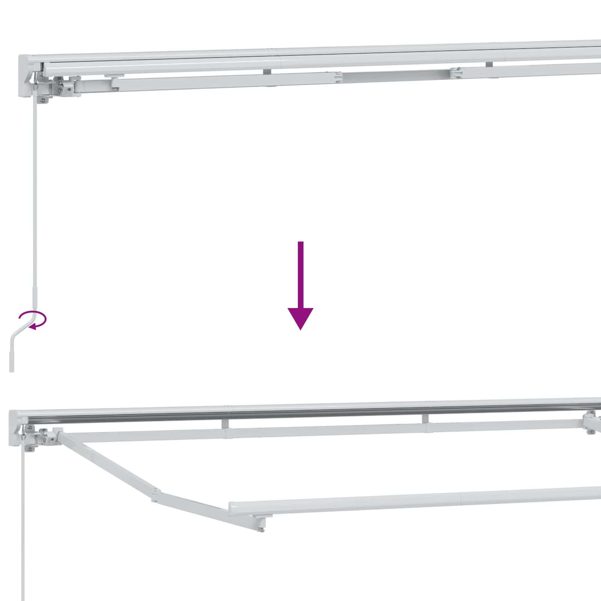 Manual Retractable Awning Green and White 4 x 3 m
