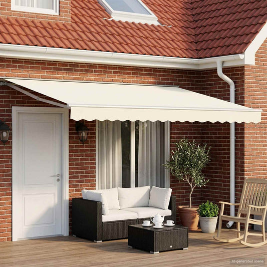 Manual Retractable Awning Cream 4 x 3.5 m