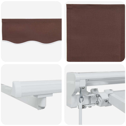 Manual Retractable Awning Brown 4 x 3.5 m