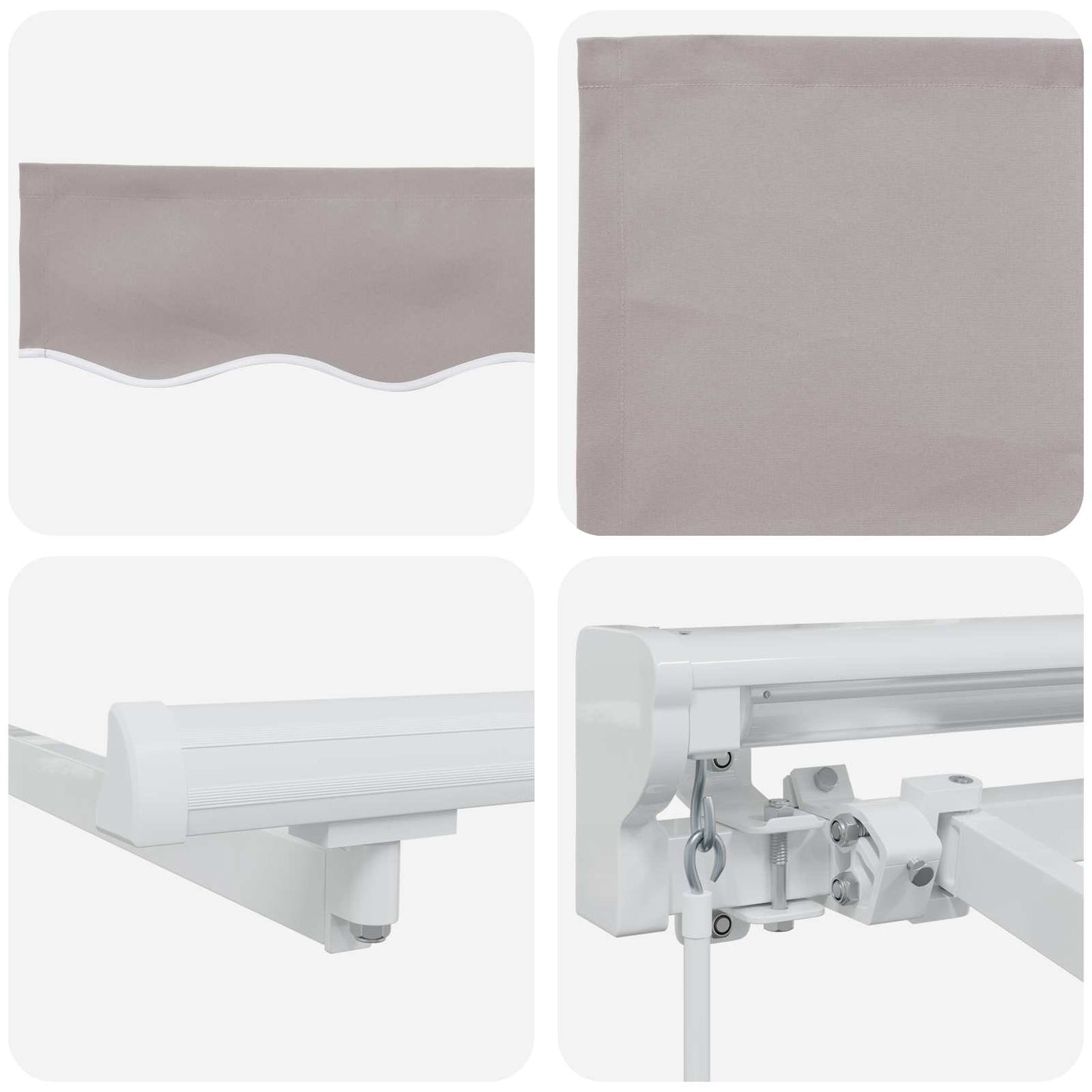 Manual Retractable Awning Light Grey 4 x 3.5 m