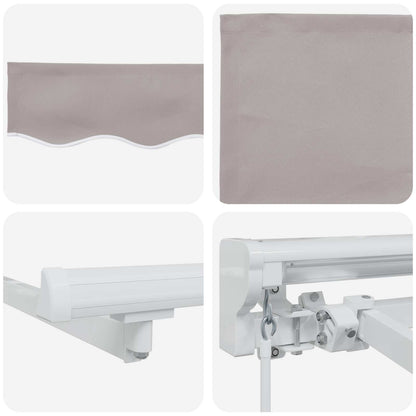 Manual Retractable Awning Light Grey 5 x 3 m