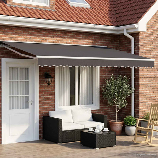 Manual Retractable Awning Anthracite 5 x 3.5 m