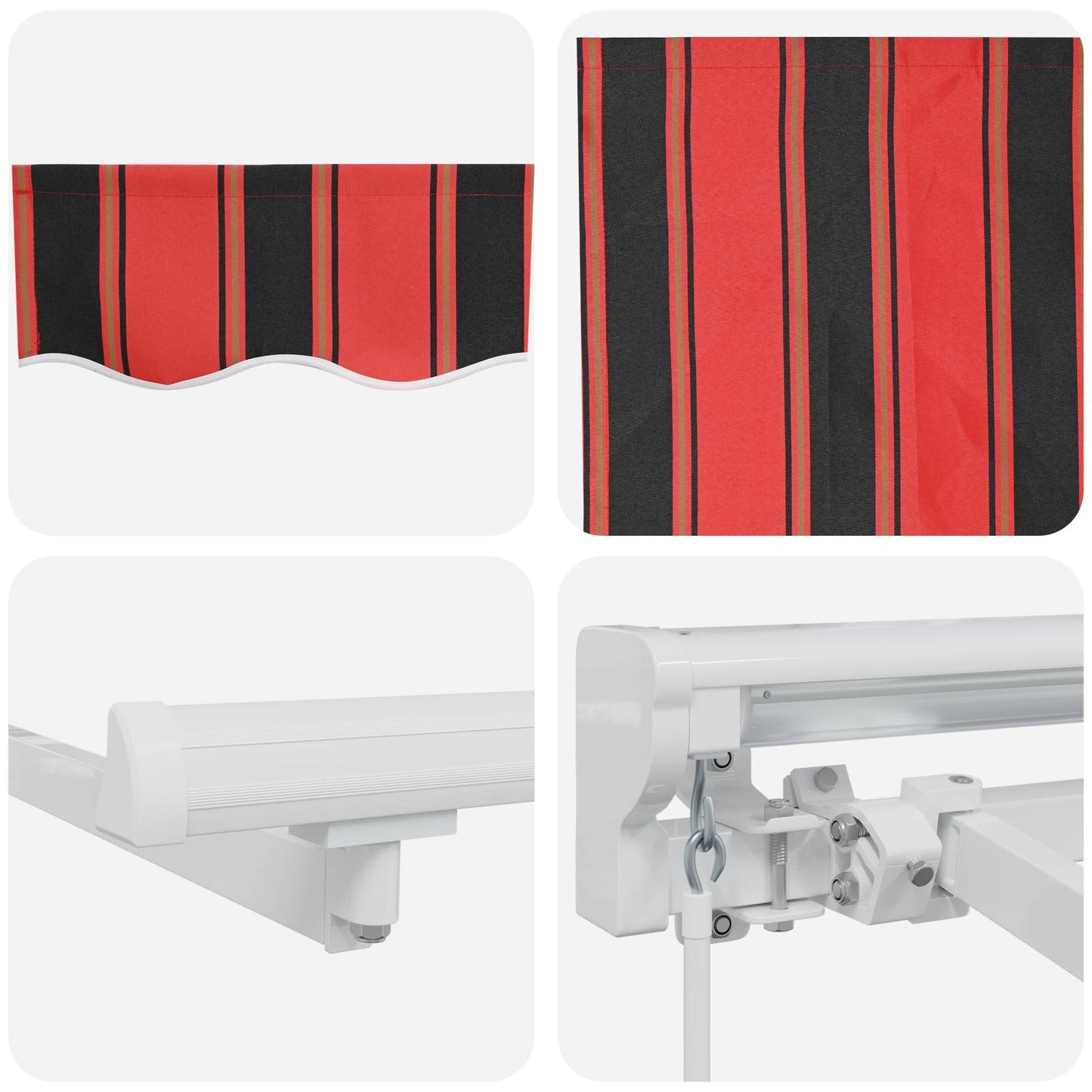 Manual Retractable Awning Orange, Black and Yellow 5 x 3.5 m