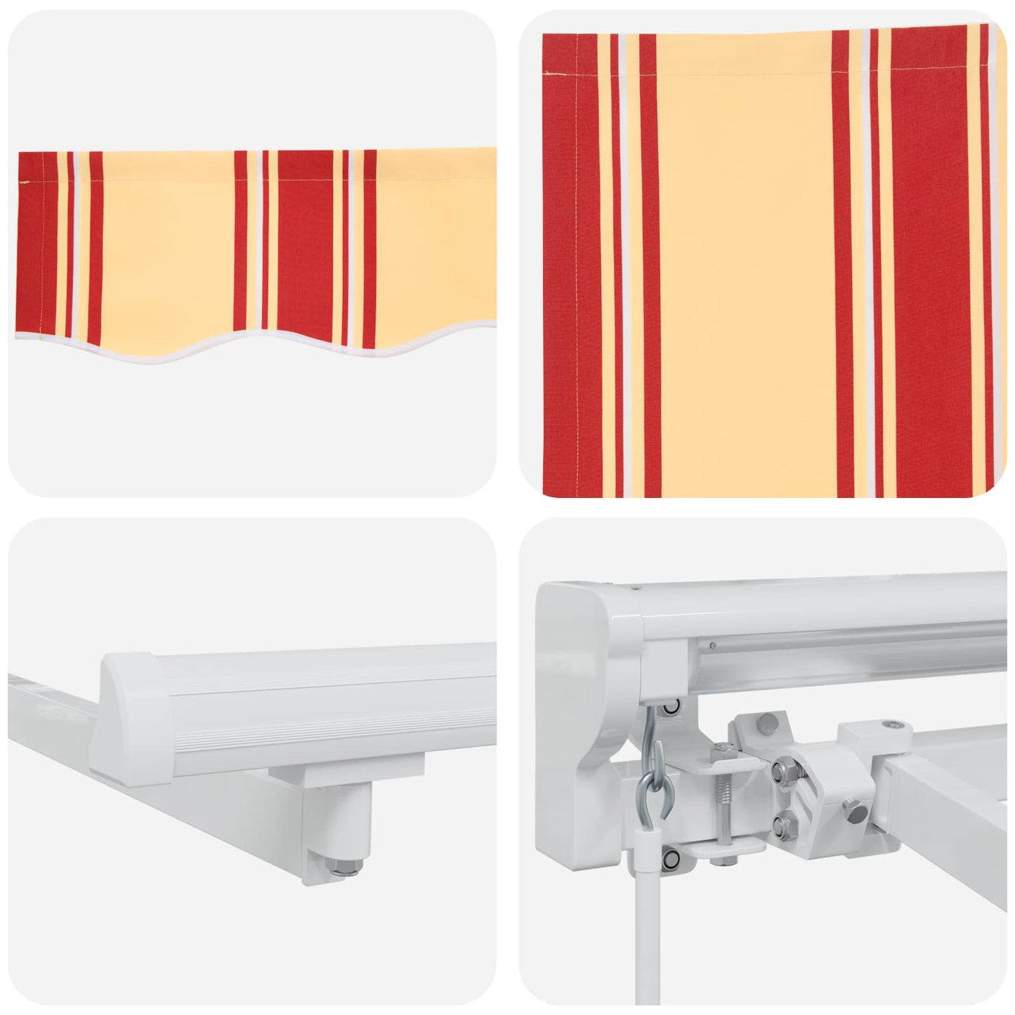 Manual Retractable Awning Yellow and Orange 5 x 3.5 m