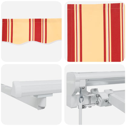 Manual Retractable Awning Yellow and Orange 5 x 3.5 m