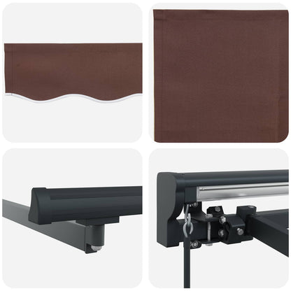 Manual Retractable Awning Brown 3 x 2 m
