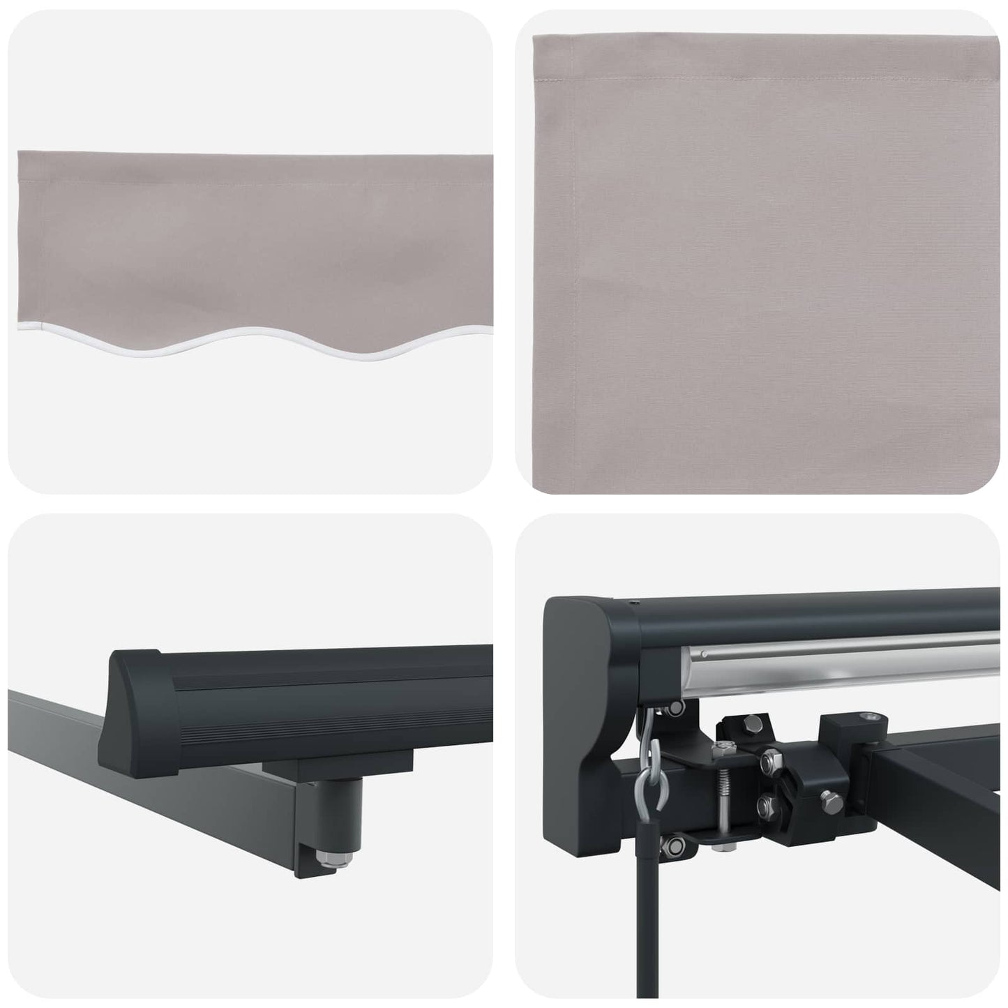 Manual Retractable Awning Light Grey 3 x 2 m